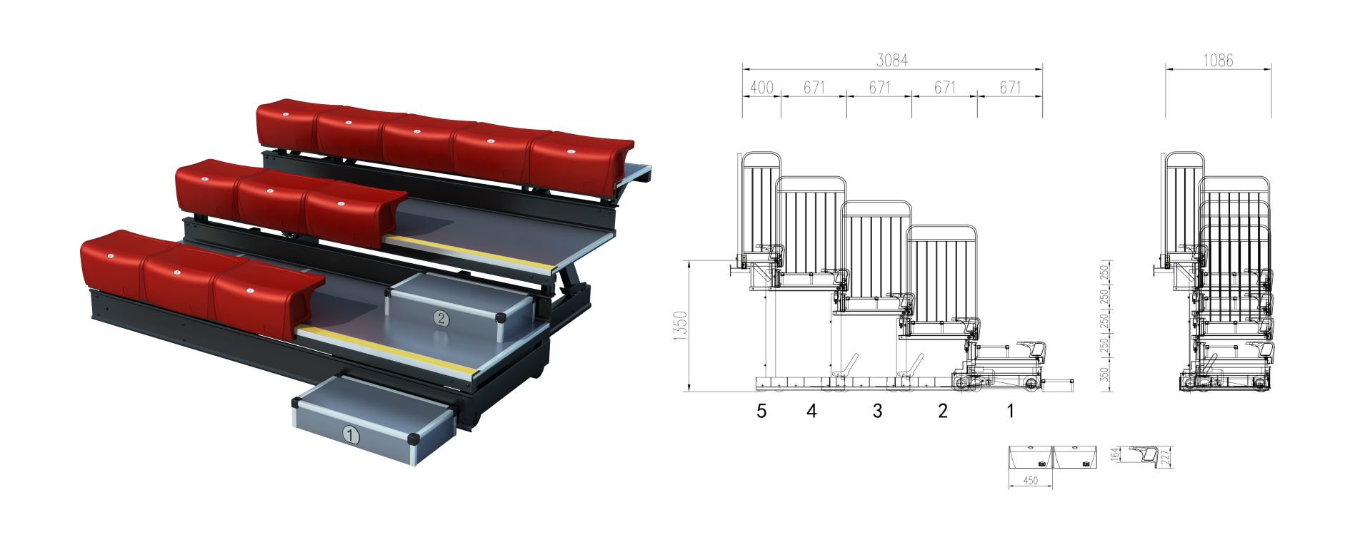 萊恩條凳伸縮看臺(tái)